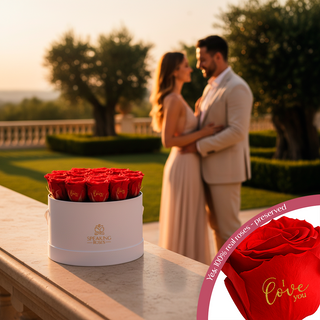 Magnaro Bloom – I Love you - 17 Personalized Roses - 100% Real (Preserved-Eternal)