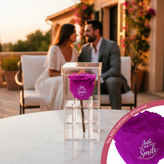 Luxara Uno – Just To see you Smile - Personalized Rose - 100% Real (Preserved-Eternal)