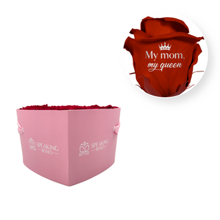 My Mom, My Queen - Heart Paper Box (20 Preserved Rose Heads)