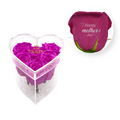 Happy Mother's Day - Acrylic Heart Box (6 Preserved Rose Stems)