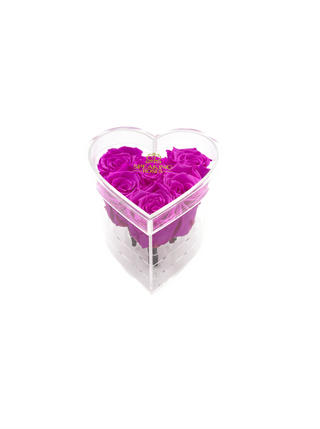Heart Acrylic Box  (6 Preserved Stems)
