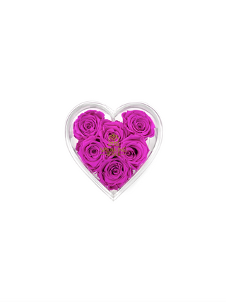 Heart Acrylic Box  (6 Preserved Stems)