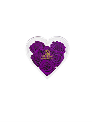 Heart Acrylic Box  (6 Preserved Stems)