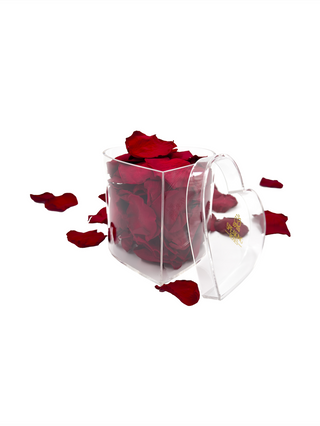 Heart Acrylic Box  (100 Preserved Petals)
