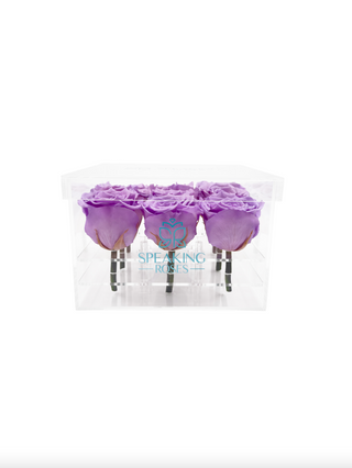 Acrylic Square Box (9 Preserved Rose Stem)