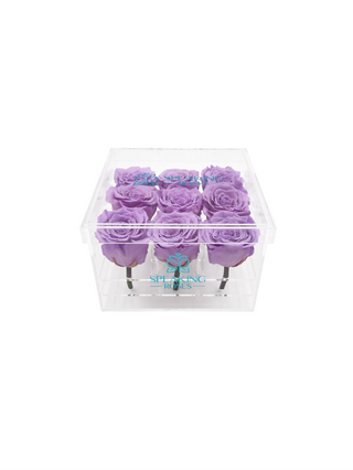 Acrylic Square Box (9 Preserved Rose Stem)