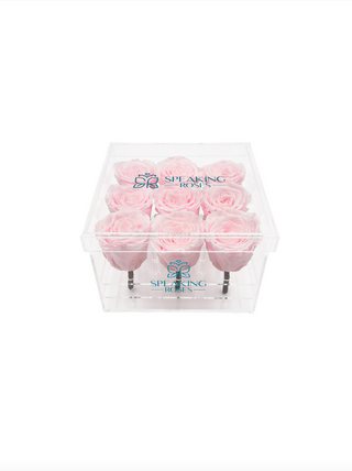 Acrylic Square Box (9 Preserved Rose Stem)