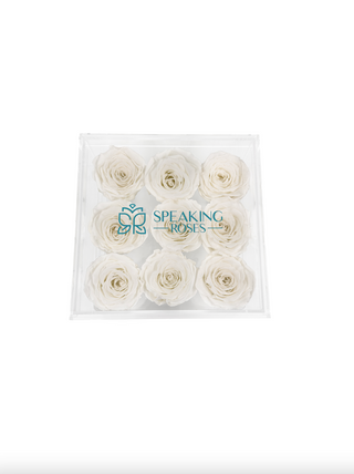 Acrylic Square Box (9 Preserved Rose Stem)