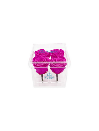 Square Acrylic Box  (4 Stems Heads)