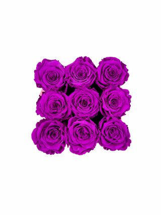 Square Paper Box (9 Preserved Rose Heads)