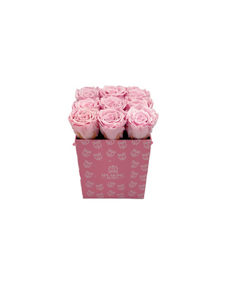 Square Paper Box (9 Preserved Rose Heads)