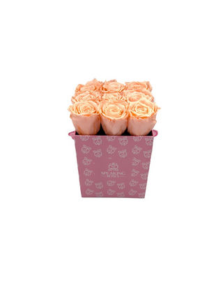 Square Paper Box (9 Preserved Rose Heads)