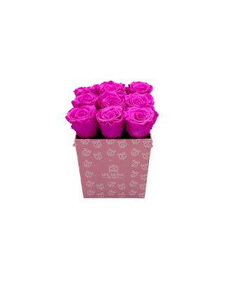Square Paper Box (9 Preserved Rose Heads)