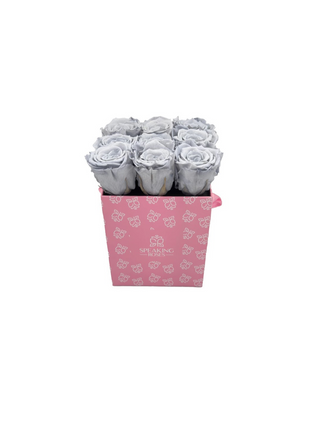 Square Paper Box (9 Preserved Rose Heads)