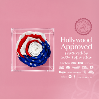 Luxara Uno  - America 250 Design - Personalized Rose - 100% Real (Preserved-Eternal)
