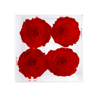 Luxara Cua – I Love you - 4 Personalized Roses - 100% Real (Preserved-Eternal)