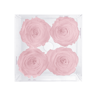 Luxara Cua – Happy Birthday - 4 Personalized Roses - 100% Real (Preserved-Eternal)