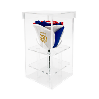 Luxara Uno  - America 250 Design - Personalized Rose - 100% Real (Preserved-Eternal)