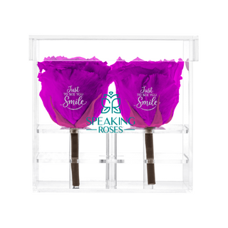 Luxara Cua – Just To See You Smile - 4 Personalized Roses - 100% Real (Preserved-Eternal)