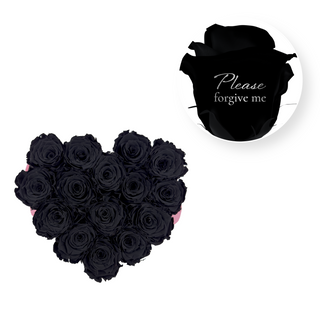 Please forgive me - Heart Paper Box  (15 Preserved Heads)