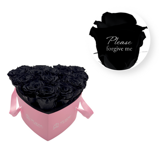 Please forgive me - Heart Paper Box  (15 Preserved Heads)
