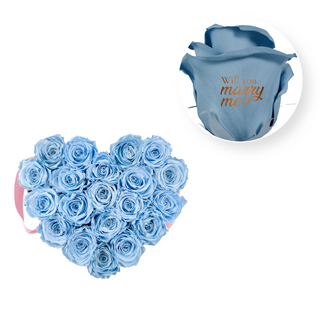 Will you marry me? - Heart Paper Box  (20 Preserved Heads)