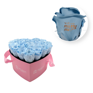 Will you marry me? - Heart Paper Box  (20 Preserved Heads)