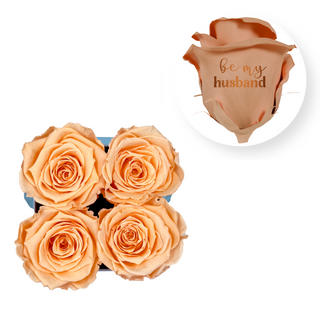 Be my husband - Square Paper Box  (4 Preserved Head)