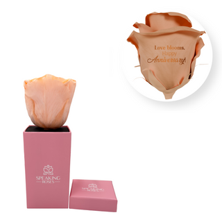 Love blooms, happy anniversary! - Square Paper Box  (1 Preserved Head)