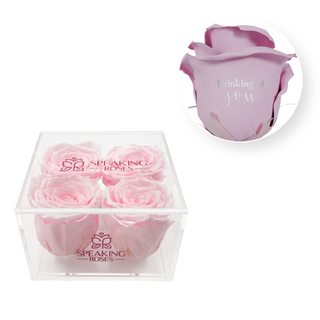 Thinking of you - Square Acrylic Box  (4 Preserved Heads)