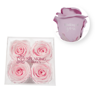 Thinking of you - Square Acrylic Box  (4 Preserved Heads)