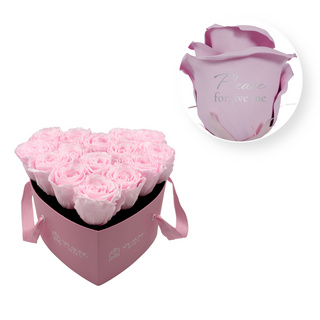 Please forgive me - Heart Paper Box  (15 Preserved Heads)