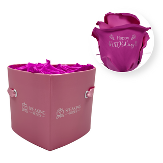 Personalize Your Message - Heart Paper Box (3 Life-Lasting Rose Heads)
