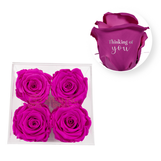 Thinking of you - Square Acrylic Box  (4 Preserved Heads)