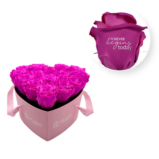 Forever begins today - Heart Paper Box (15 Preserved Heads)