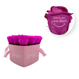 Just to See you Smile  - Heart Paper Box (15 Preserved Heads)