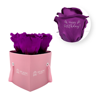 Personalize Your Message - Heart Paper Box (3 Life-Lasting Rose Heads)