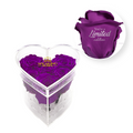 Personalize Your Message - Acrylic Heart Box (6 Life-Lasting Rose Stems)