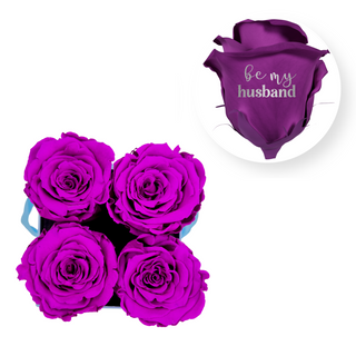 Be my husband - Square Paper Box  (4 Preserved Head)