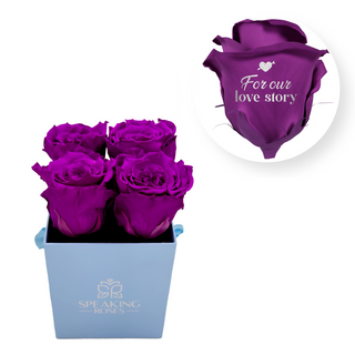 For our love story - Square Paper Box  (4 Preserved Head)