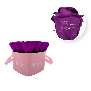 Please forgive me - Heart Paper Box  (15 Preserved Heads)