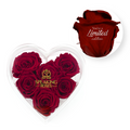 Personalize Your Message - Acrylic Heart Box (6 Life-Lasting Rose Stems)