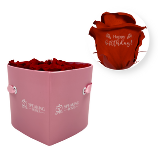 Personalize Your Message - Heart Paper Box (3 Life-Lasting Rose Heads)