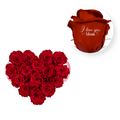 I Love You Mom - Heart Paper Box (15 Preserved Rose Heads)
