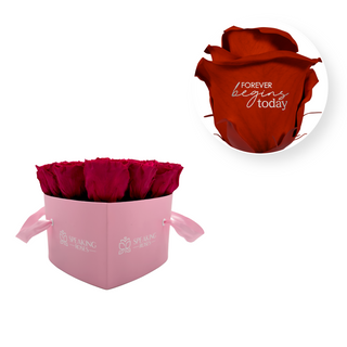 Forever begins today - Heart Paper Box (15 Preserved Heads)