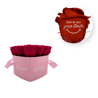 Just to See you Smile  - Heart Paper Box (15 Preserved Heads)