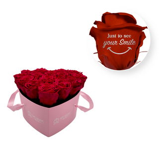 Just to See you Smile  - Heart Paper Box (15 Preserved Heads)