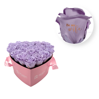 Be my wife - Heart Paper Box  (20 Preserved Heads)