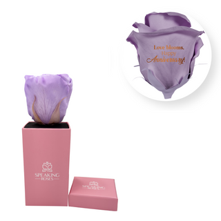 Love blooms, happy anniversary! - Square Paper Box  (1 Preserved Head)