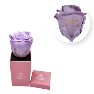 Love blooms, happy anniversary! - Square Paper Box  (1 Preserved Head)